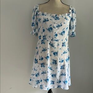 ZFBED Zara Floral Blue and White Flare Dress